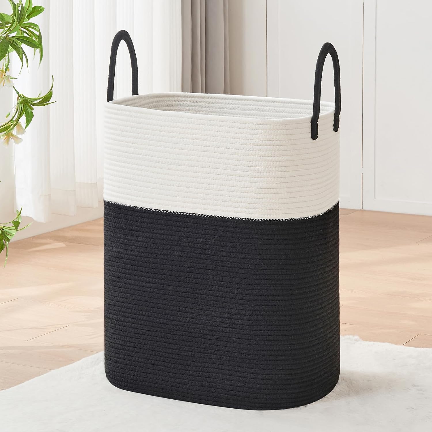 Laundry Basket with Handles - Stylish Blanket Storage Solution