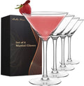 Bella Vino Tall Martini Glasses Set of 6 - Elegant Stemmed Cocktail