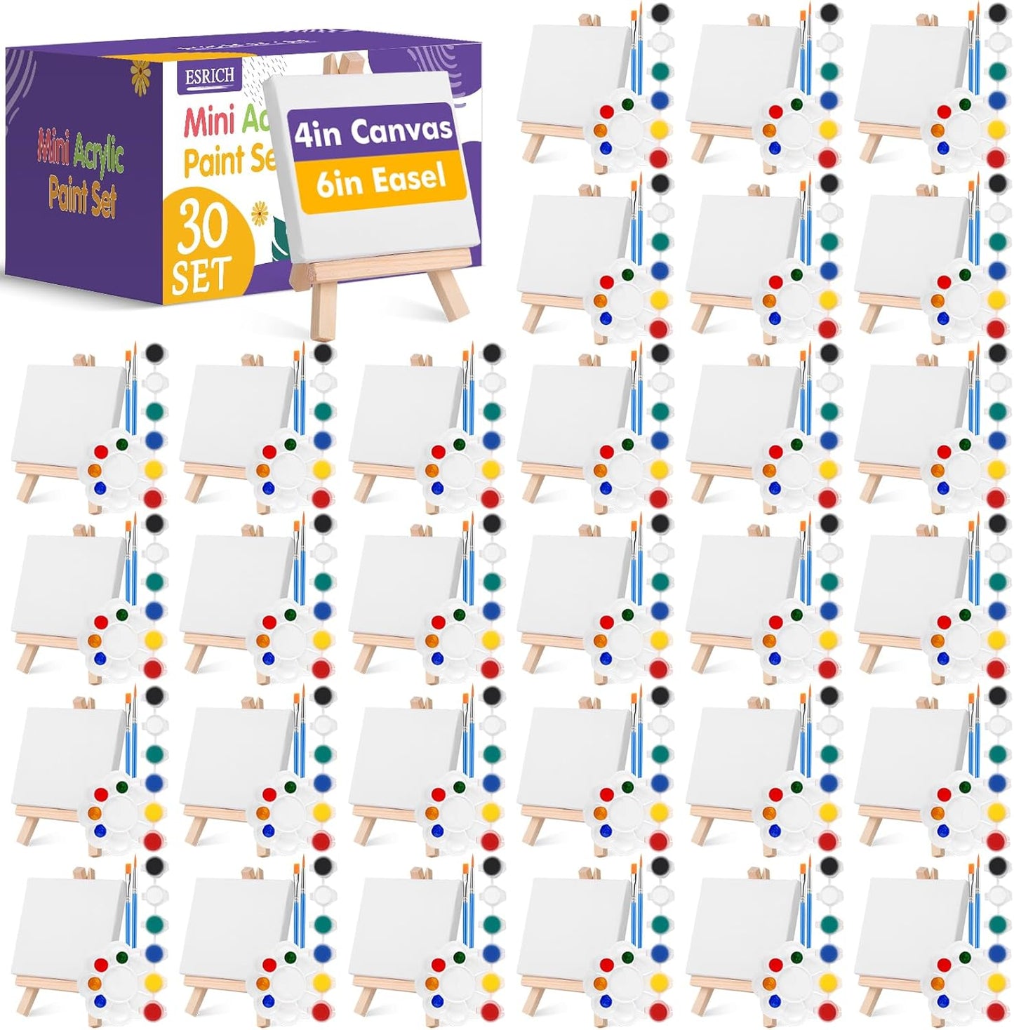 ESRICH Mini Acrylic Paint Kit for Kids and Beginners - 30 Pack