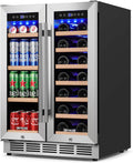 24 Inch Dual Zone Wine and Beverage Refrigerator - Quiet Dual Cooling