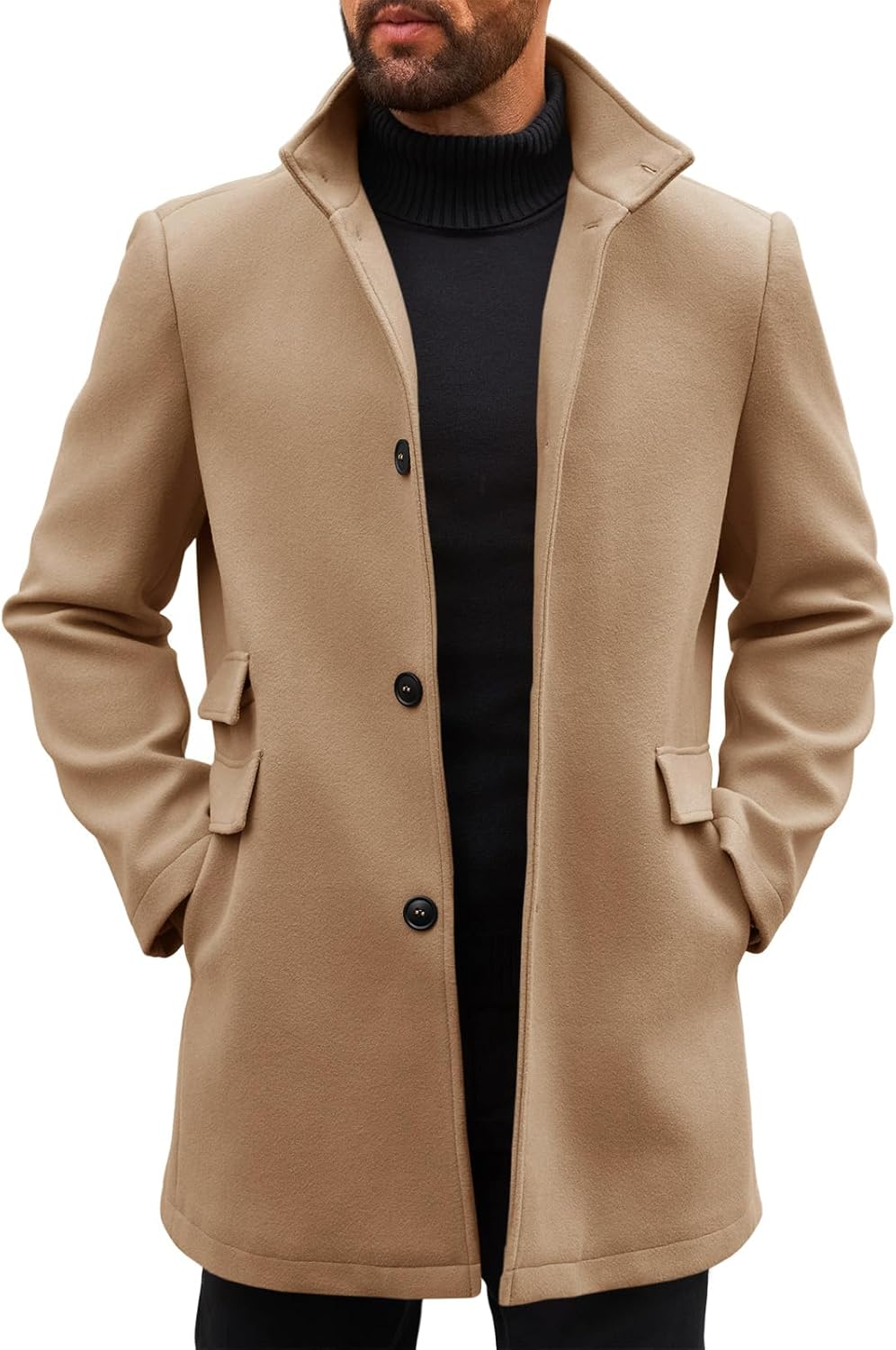 Runcati Mens Pea Coats for Stylish Winter Casual Wear