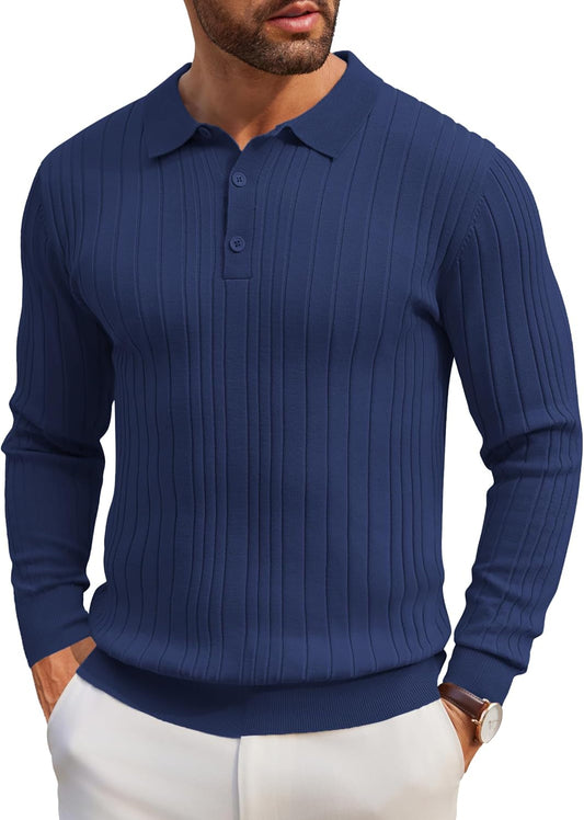 COOFANDY Men's Knit Polo Shirts for Casual and Golf Wear