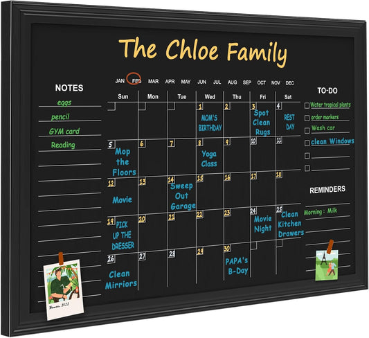 Magnetic Chalkboard Calendar for Family Planning and Organization
