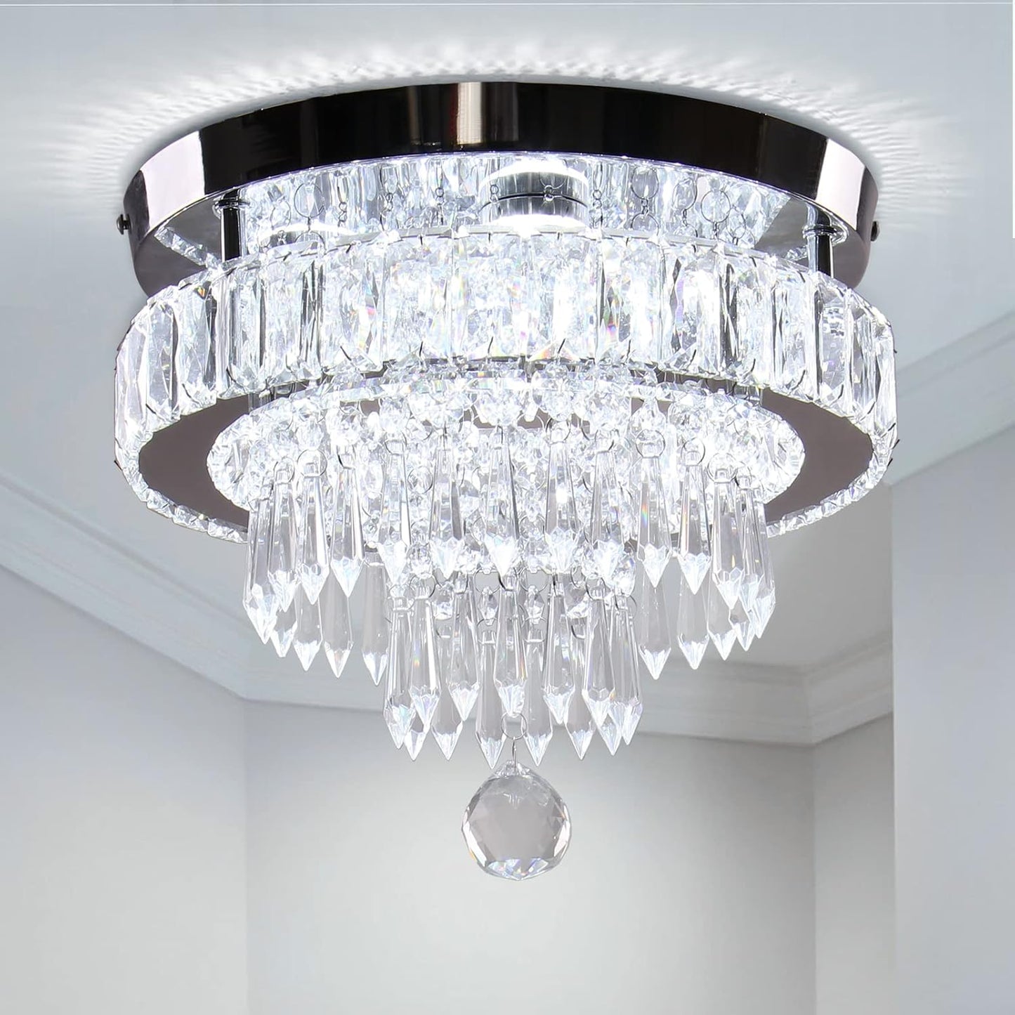 11.8in Crystal Pendant Light for Modern Home Decor Needs