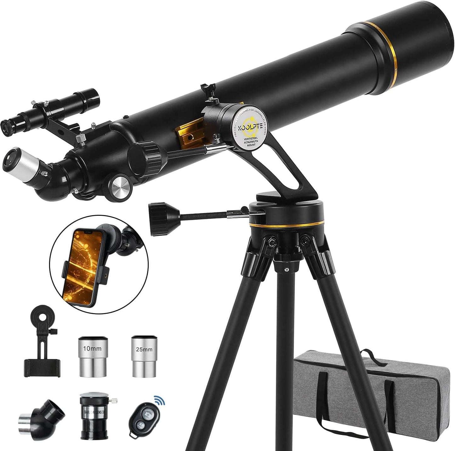 90mm Aperture Telescope with AZ Mount for Stargazing Fun