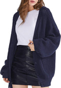 QUALFORT women's cotton cardigan sweater for casual oversized style