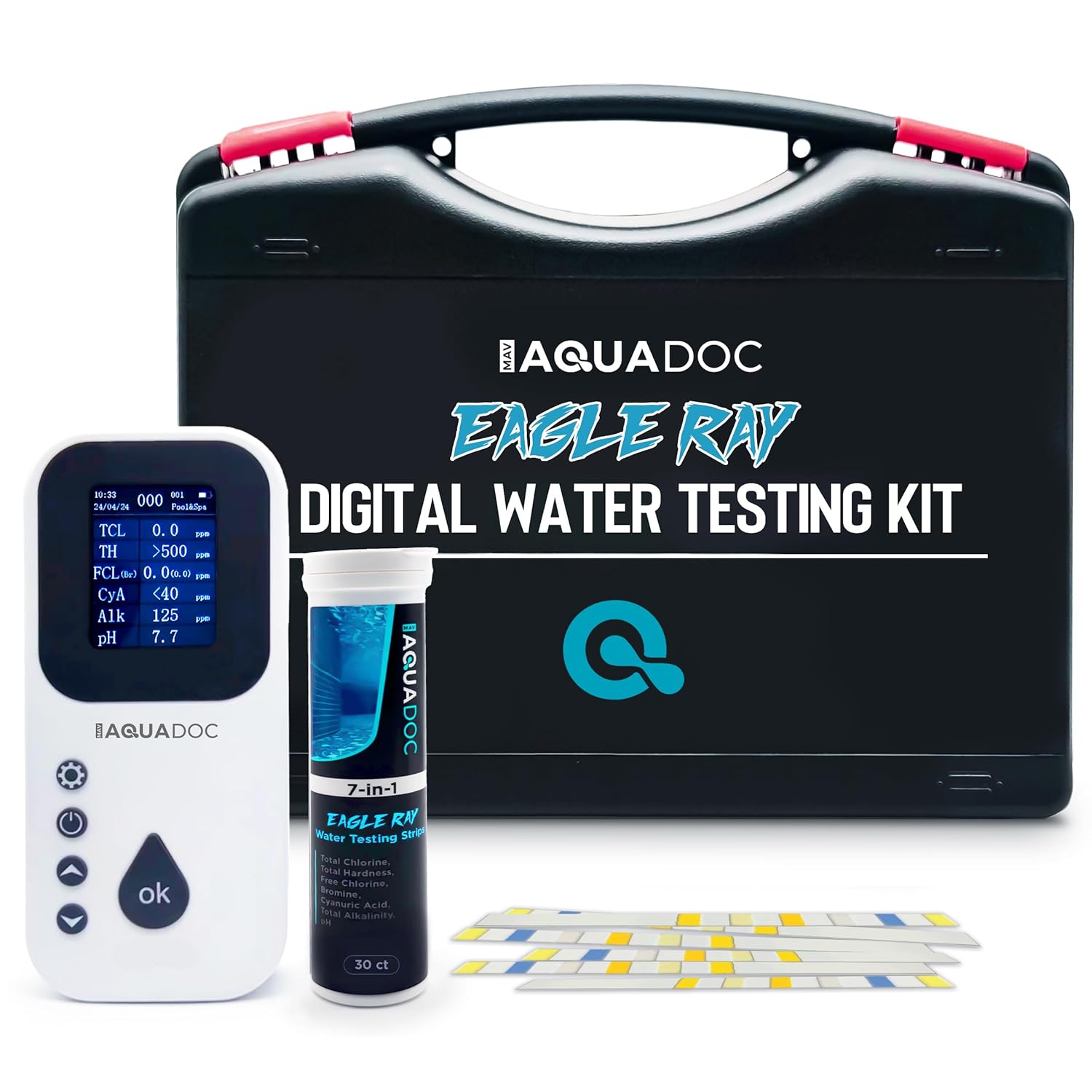 Digital Water Testing Kit for Pool and Hot Tub by AquaDoc