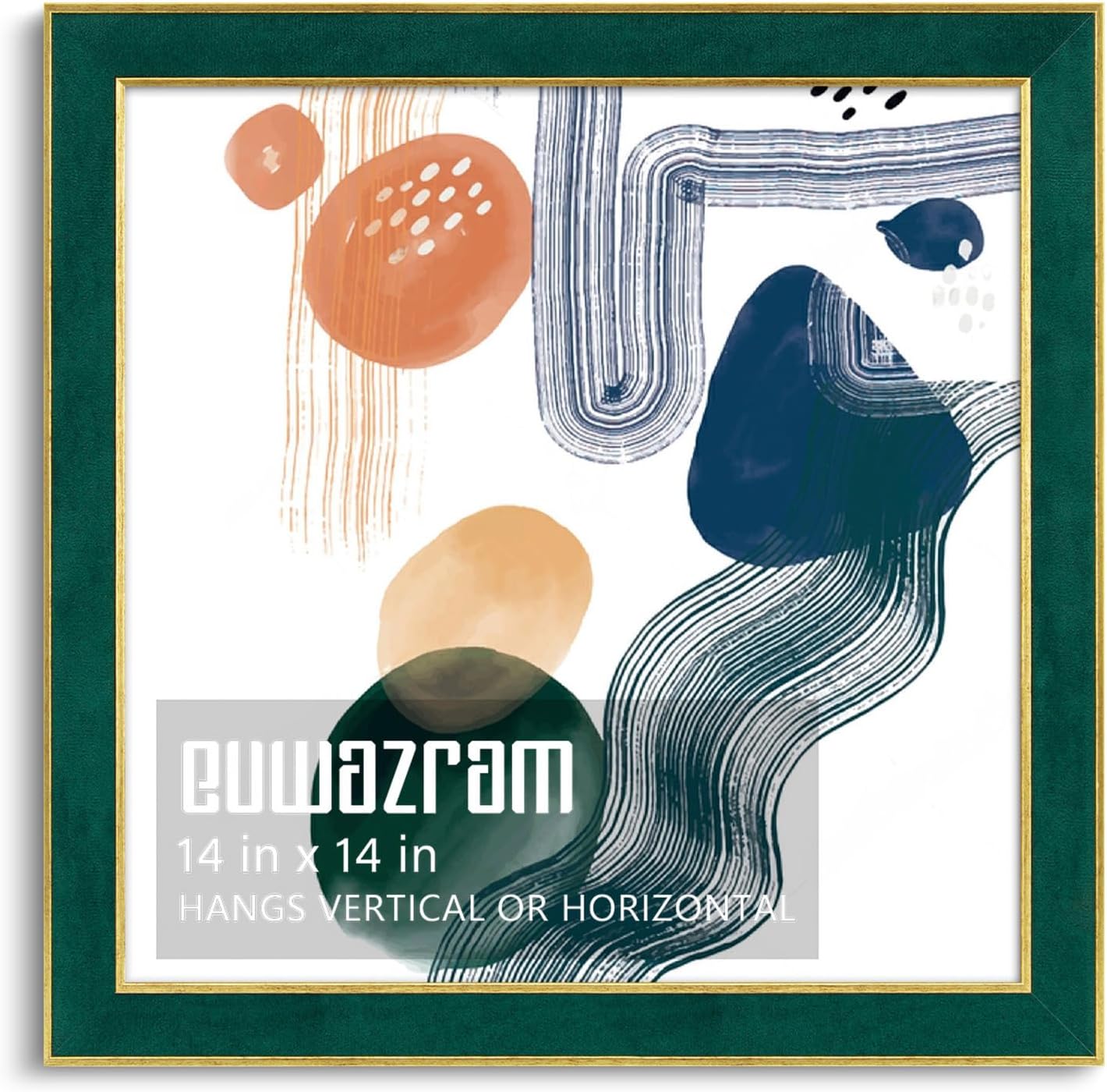 Elegant Green 14x14 Suede Frame for Artwork and Photos