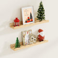 Picture Ledge Shelf 24 in Pine Wood Set of 2 - Secure Nursery Storage