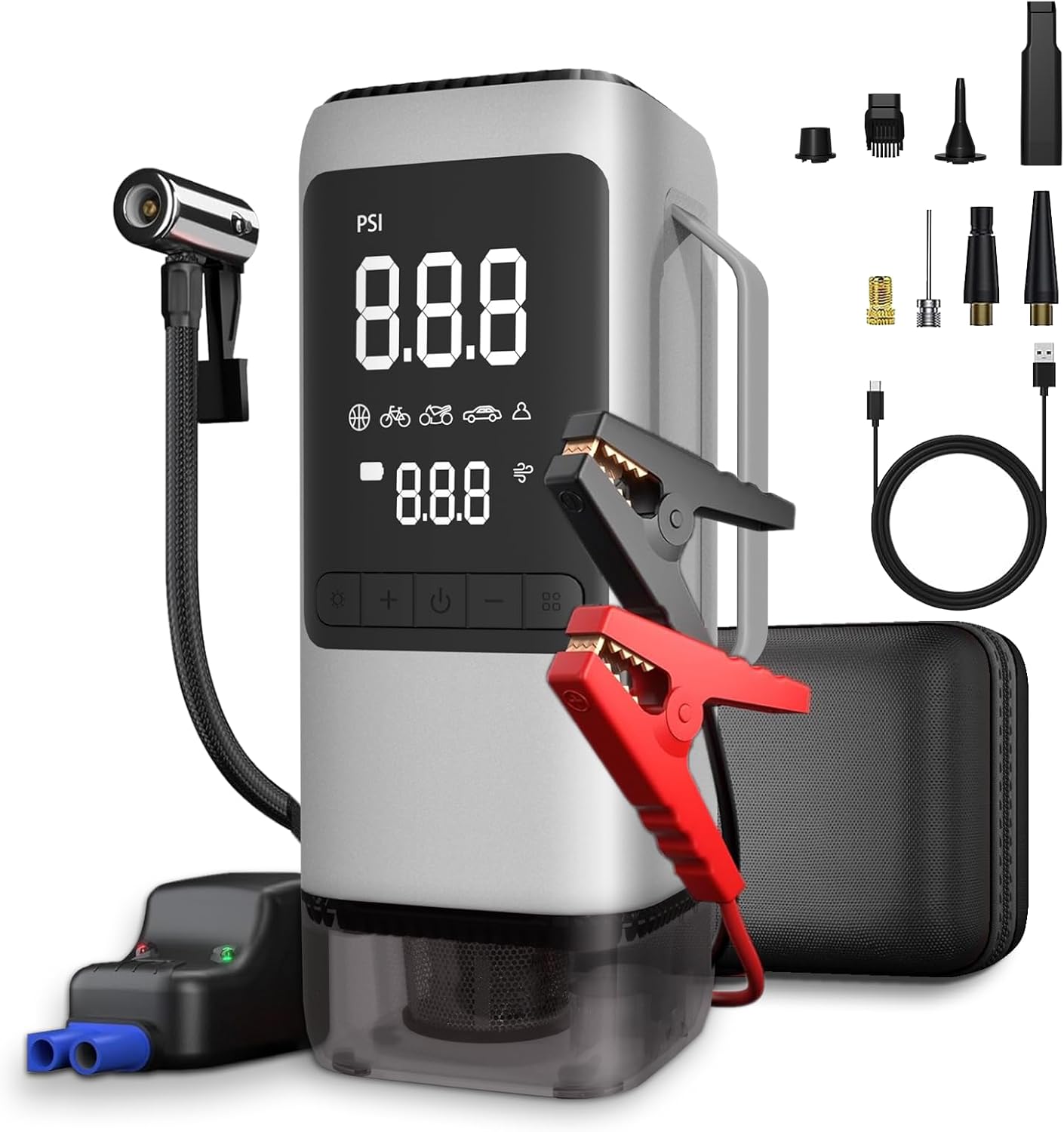 Ultimate Car Rescue Kit: Jump Starter, Inflator, Vacuum