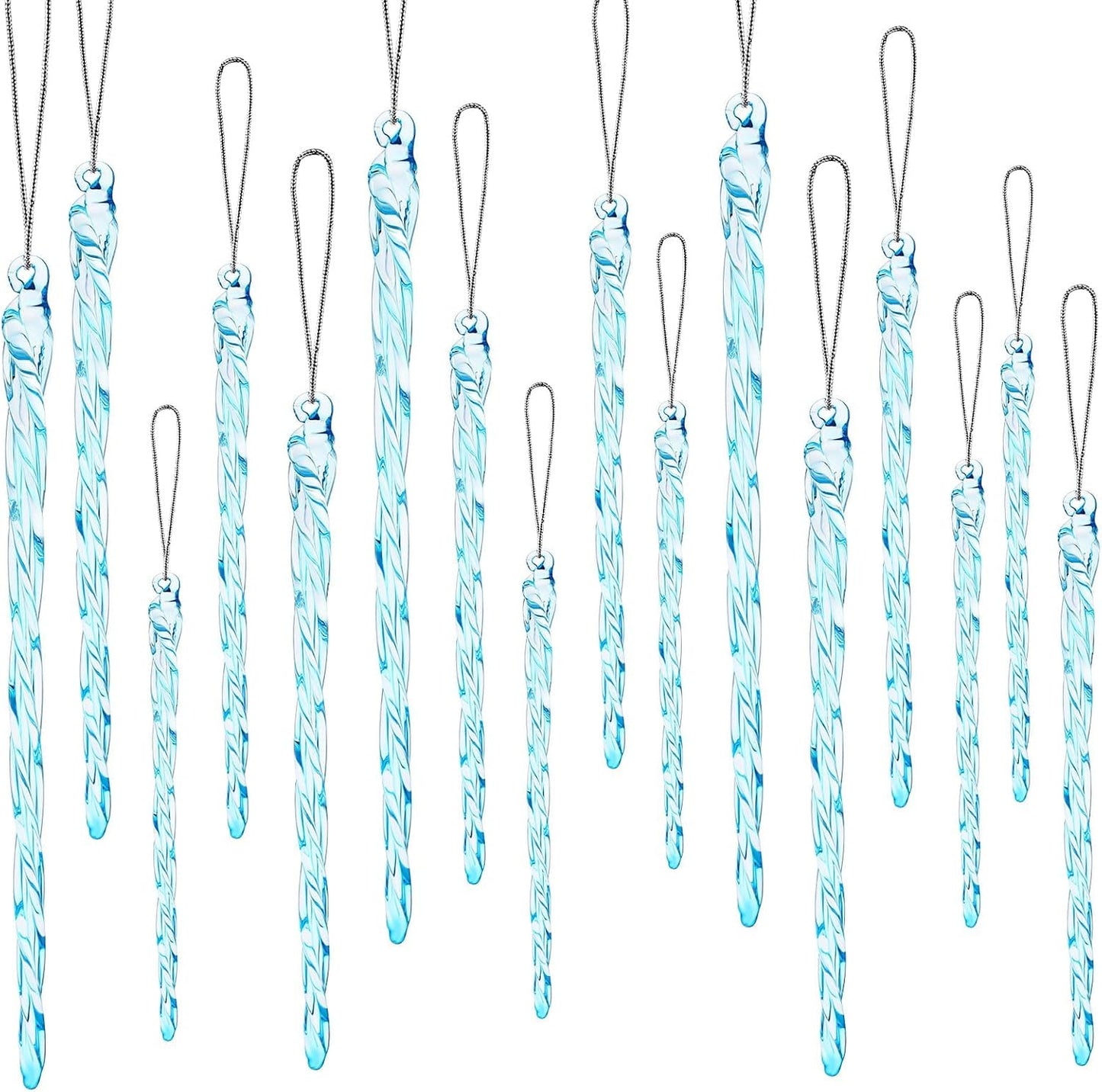 Boao Glass Icicle Ornaments - Twisted Christmas Decorations
