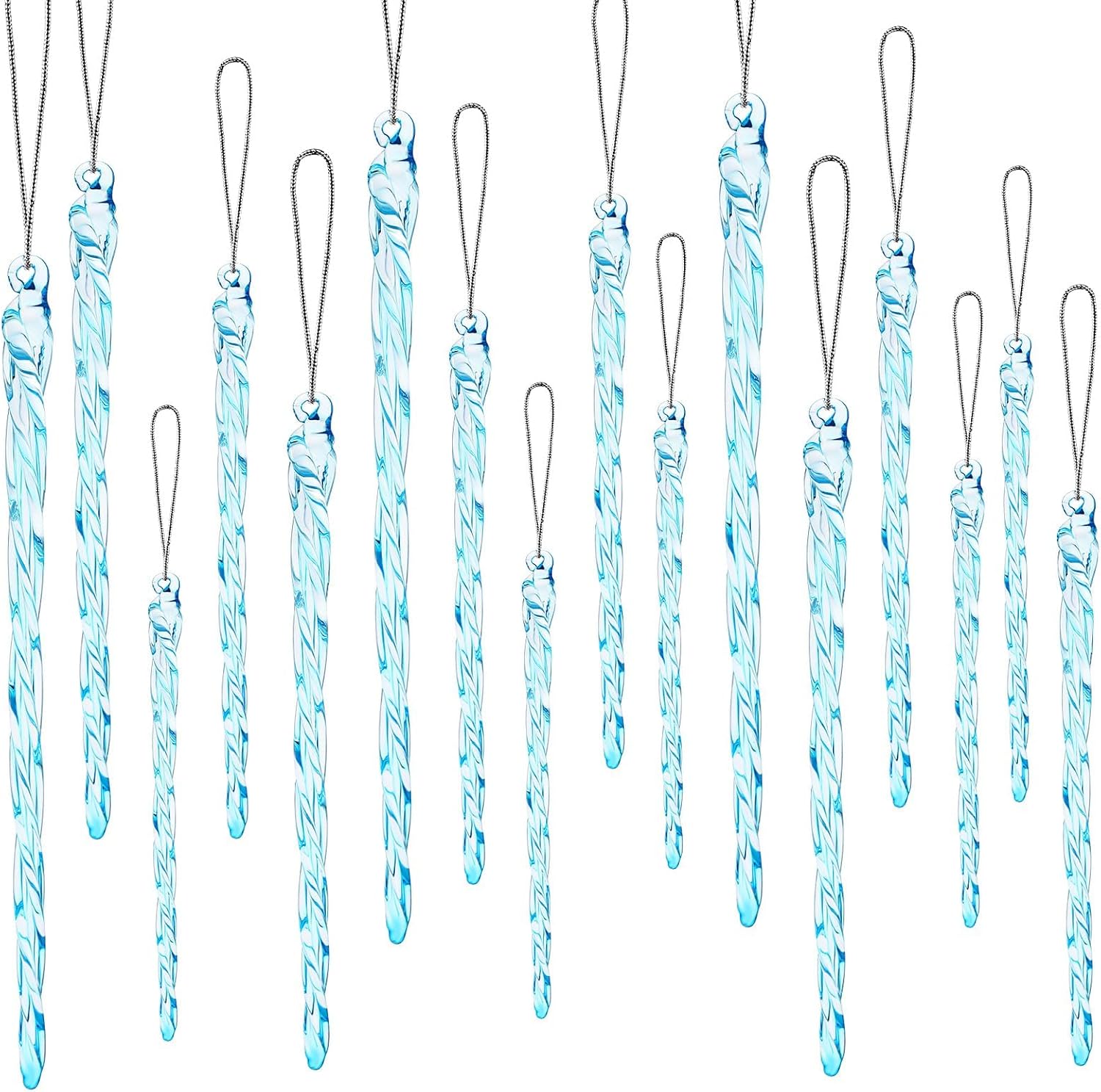 Boao Glass Icicle Ornaments - Twisted Christmas Decorations