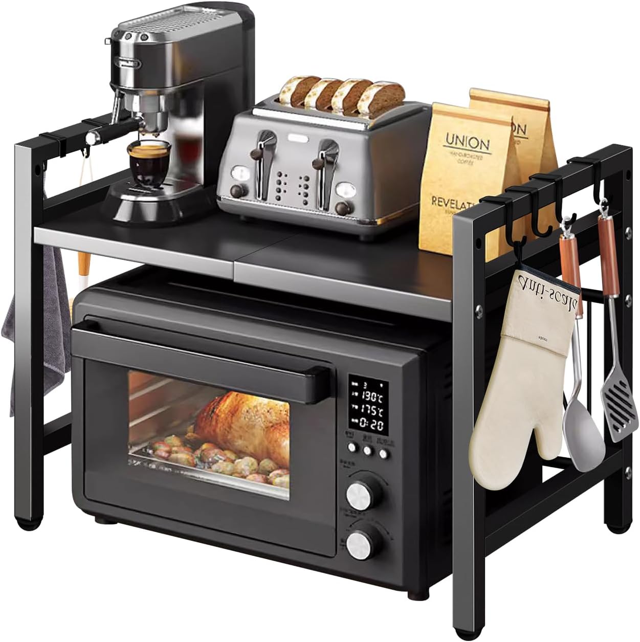 Adjustable Microwave Stand with Storage - 100lb Capacity