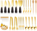 Marble Gold and Black Cheese Knife Set - Compact Charcuterie Kit
