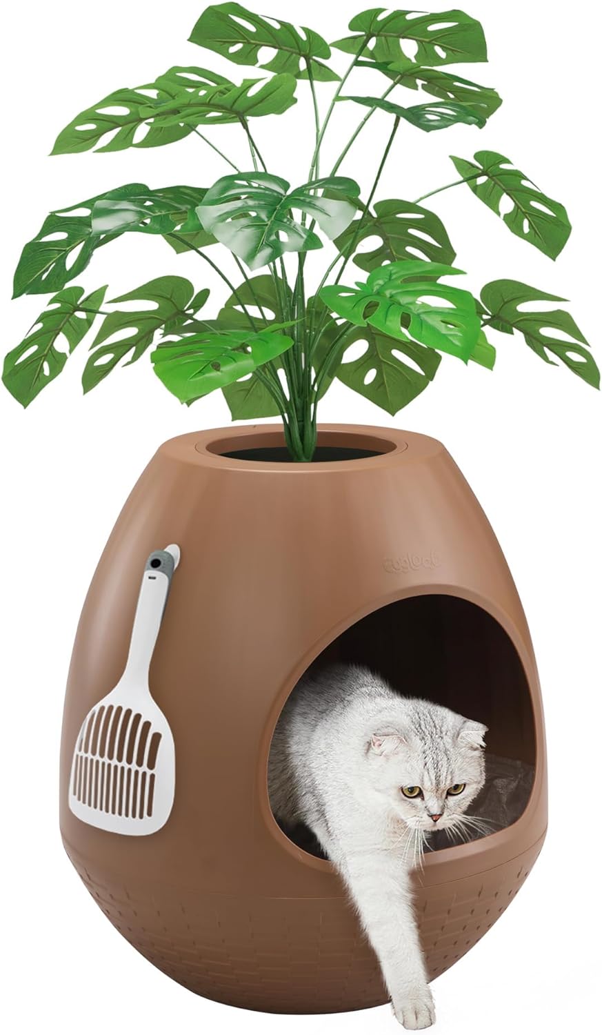 Eggloa6 Hidden Cat Litter Box with Plants - Stylish Home Decor