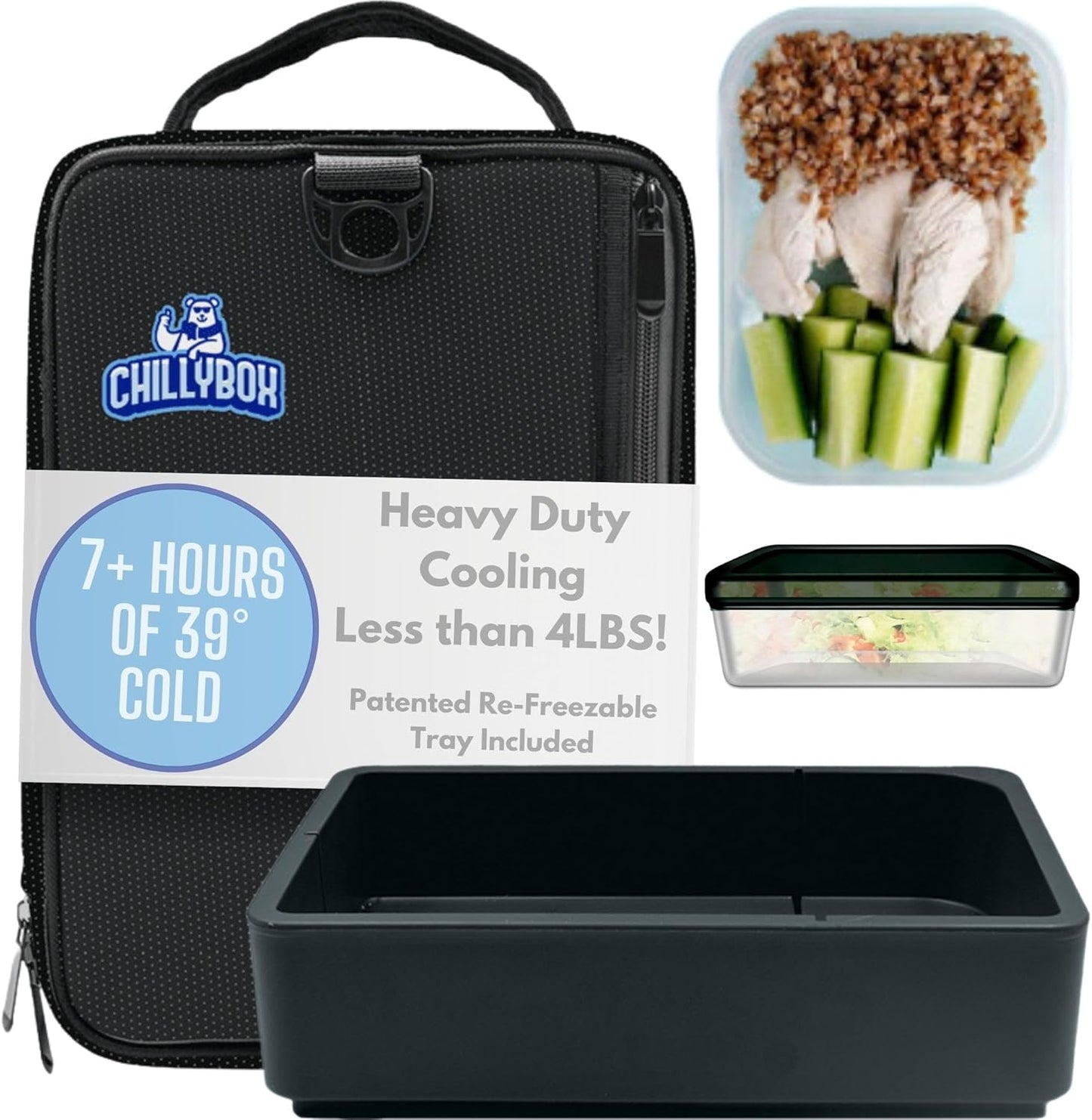 Patented Lunch Box Cooler with Reusable Tray for Fresh Meals