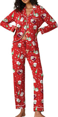 Ekouaer Pajamas Long Sleeve Two-Piece Lounge Set - Soft, Stretchy
