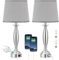 Bedrooms Touch Control Bedside Lamp Set of 2 - 3 Way Dimmable with USB