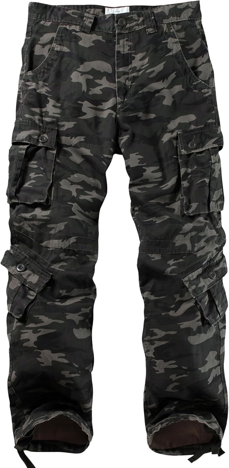 Men's Camo Cargo Tactical Pants for Outdoor Activities and Comfort