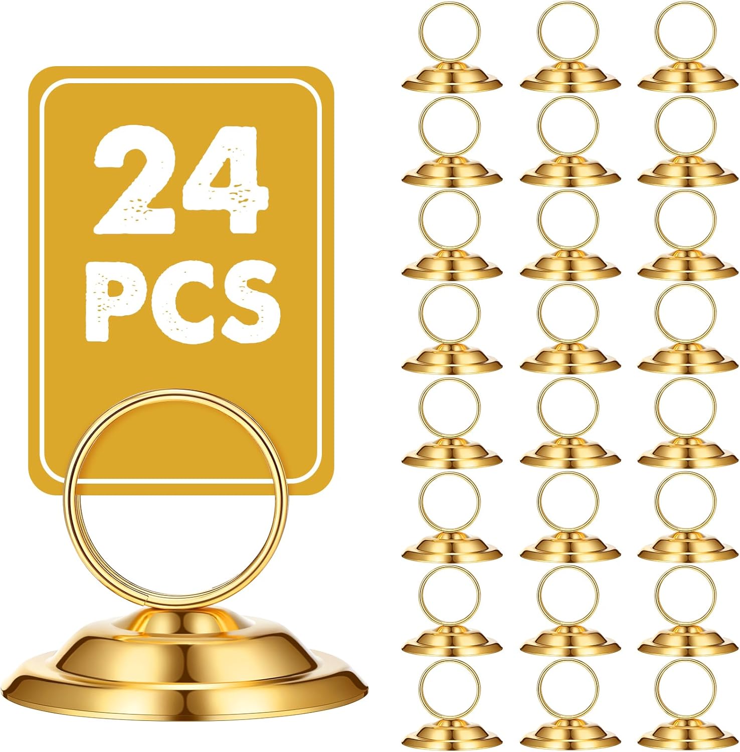 24 Pcs Gold Table Number Holders for Weddings and Events