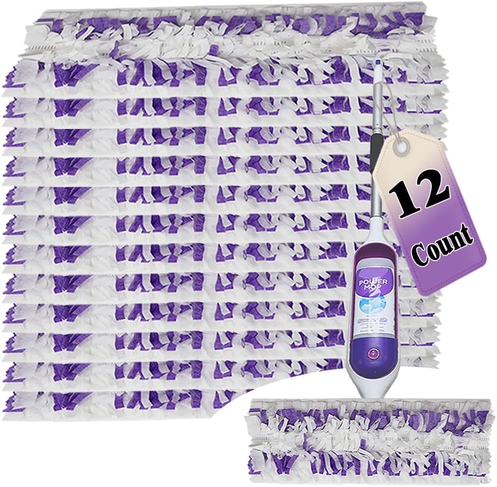 12-Pack PowerMop Pad Refills for Swiffer - Clean Floors with Ease!