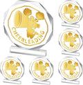 6 Pack Sports Trophy Acrylic Award Medals 4.72 in x 4.72 in - Team