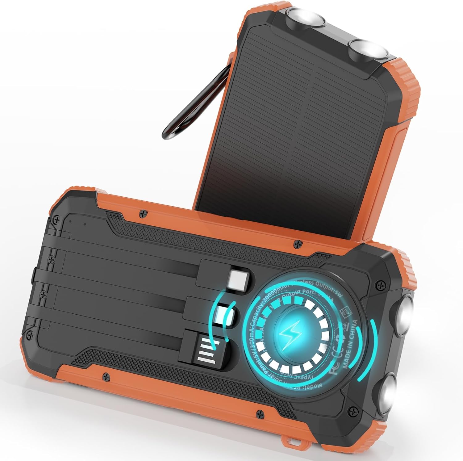 ERRBBIC Solar Charger Power Bank 20000mAh for Outdoor Use