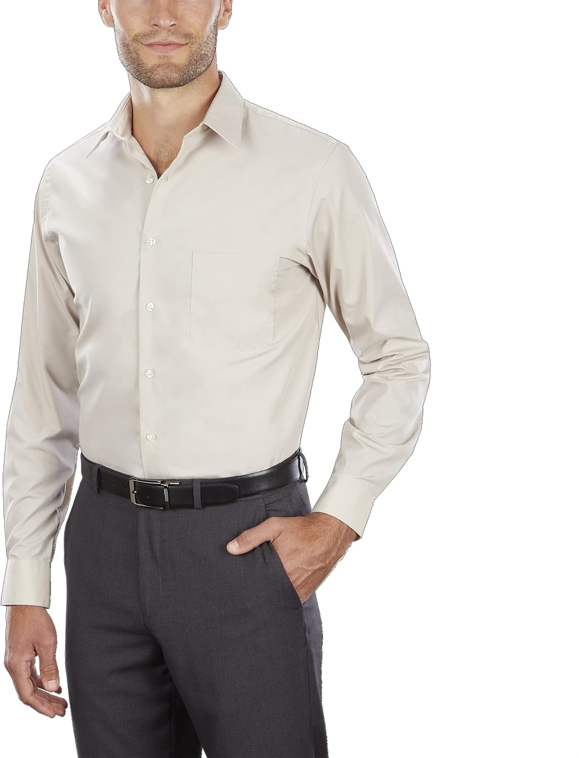 Van Heusen Men's Tall Fit Dress Shirts Poplin for Comfort