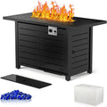 Xbeauty Fire Pit Propane 43in Rectangular Table - Versatile Outdoor