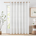 jinchan Linen White Curtain 100x84 in - Light Filtering Living Room