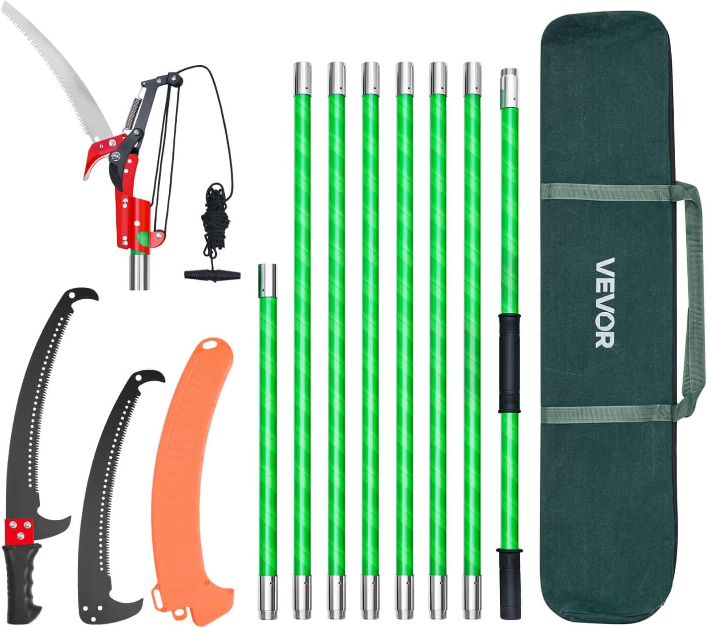 VEVOR Manual Pole Saw for High Branch Trimming and Pruning