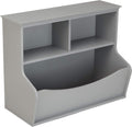 Children's 3 Shelf Multi-Functional Bookcase and Toy Bin - Grey