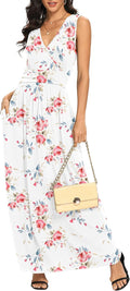 LILBETTER Women Sleeveless Deep V Neck Loose Long Maxi Casual Dress If