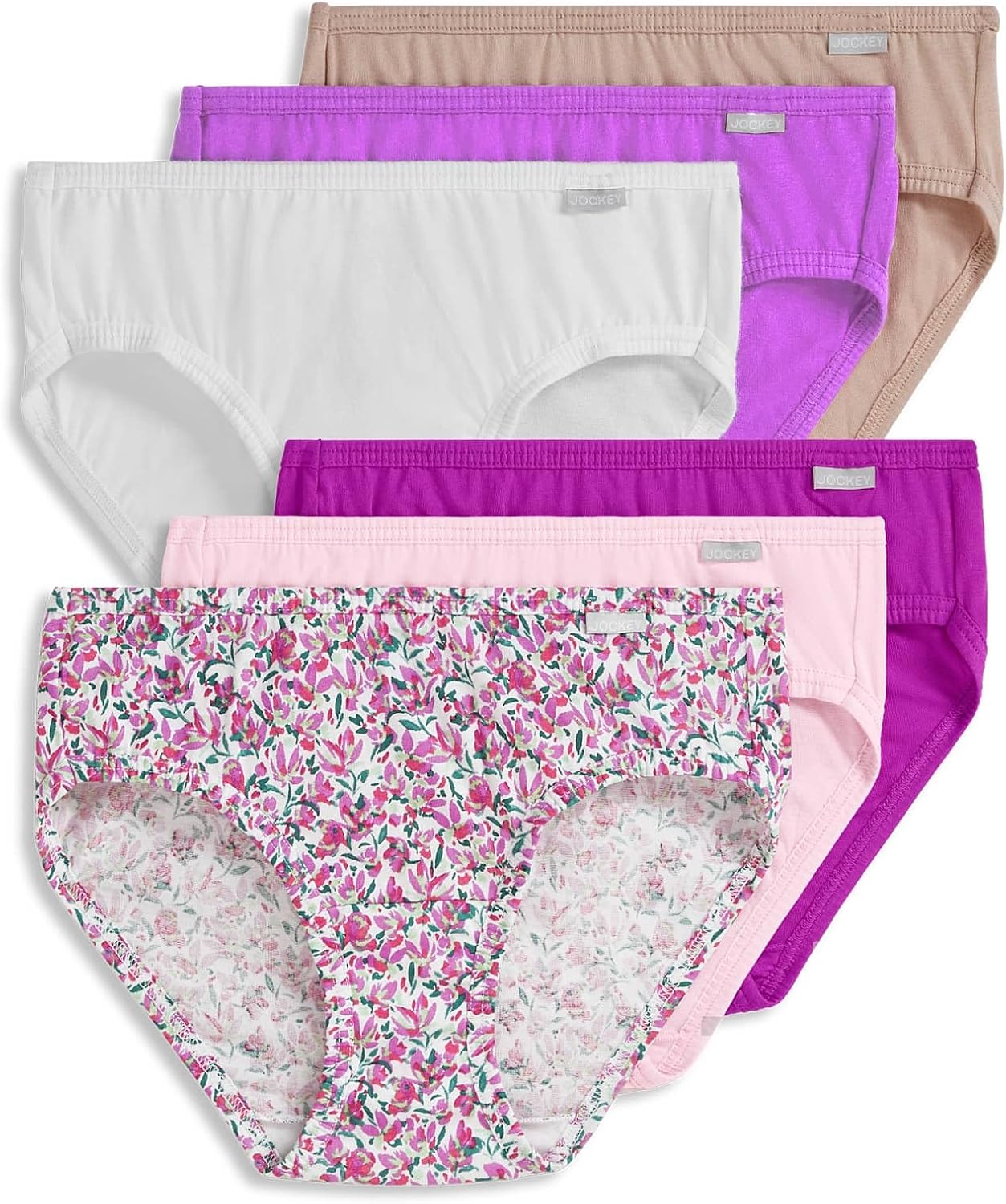 Jockey Women's Underwear Elance Bikini 6 Pack for Comfort