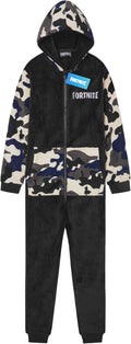 One Piece Pajamas for Boys Teens - Soft Fleece Zip-Up Jumpsuit