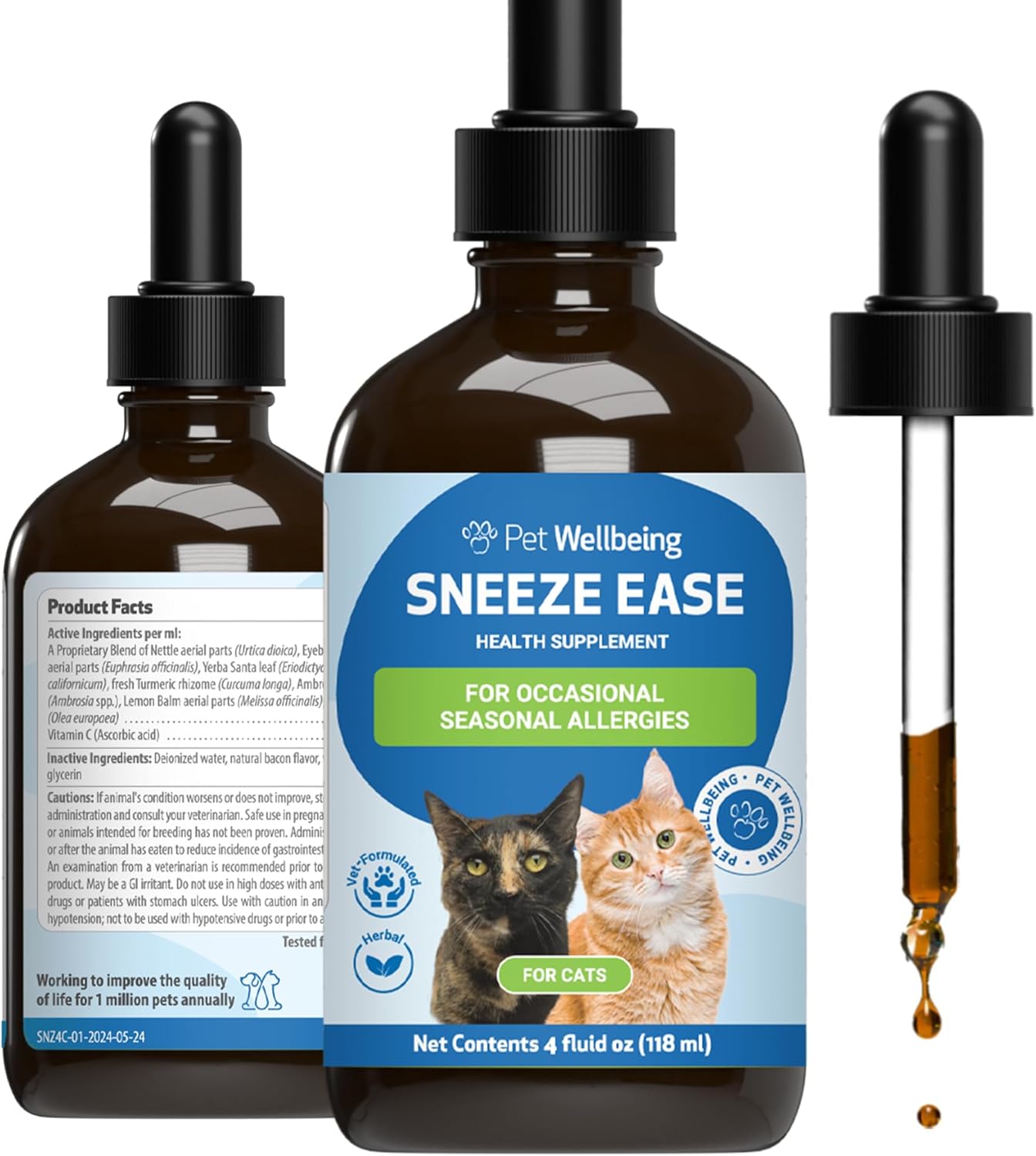 Pet Wellbeing Sneeze Ease for Cats - Herbal Allergy Support