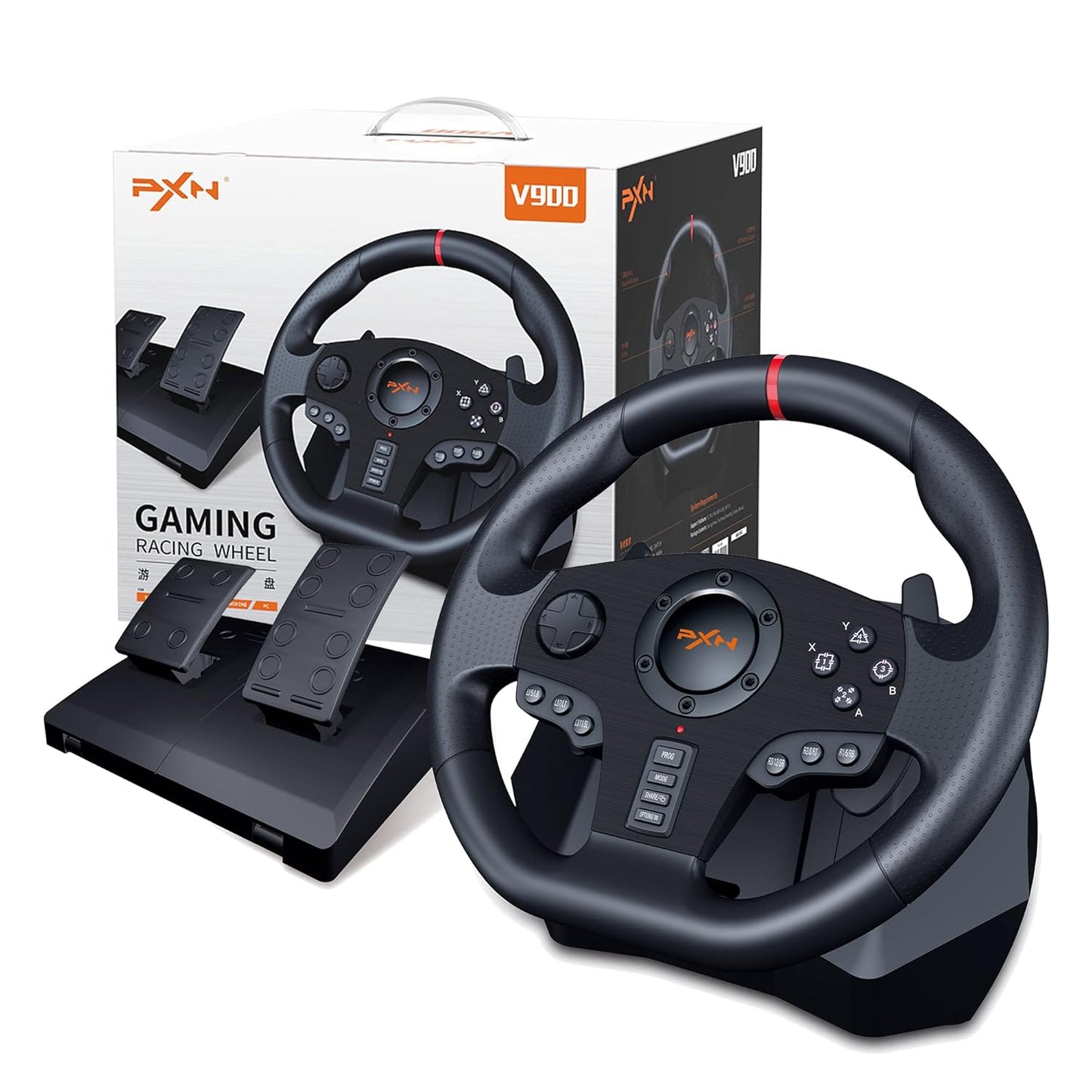 PXN V900 Gaming Steering Wheel for Xbox and PC Racing Fun