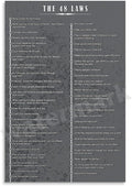 The 48 Laws of Power Poster Canvas Print - 20x30in modern wall art