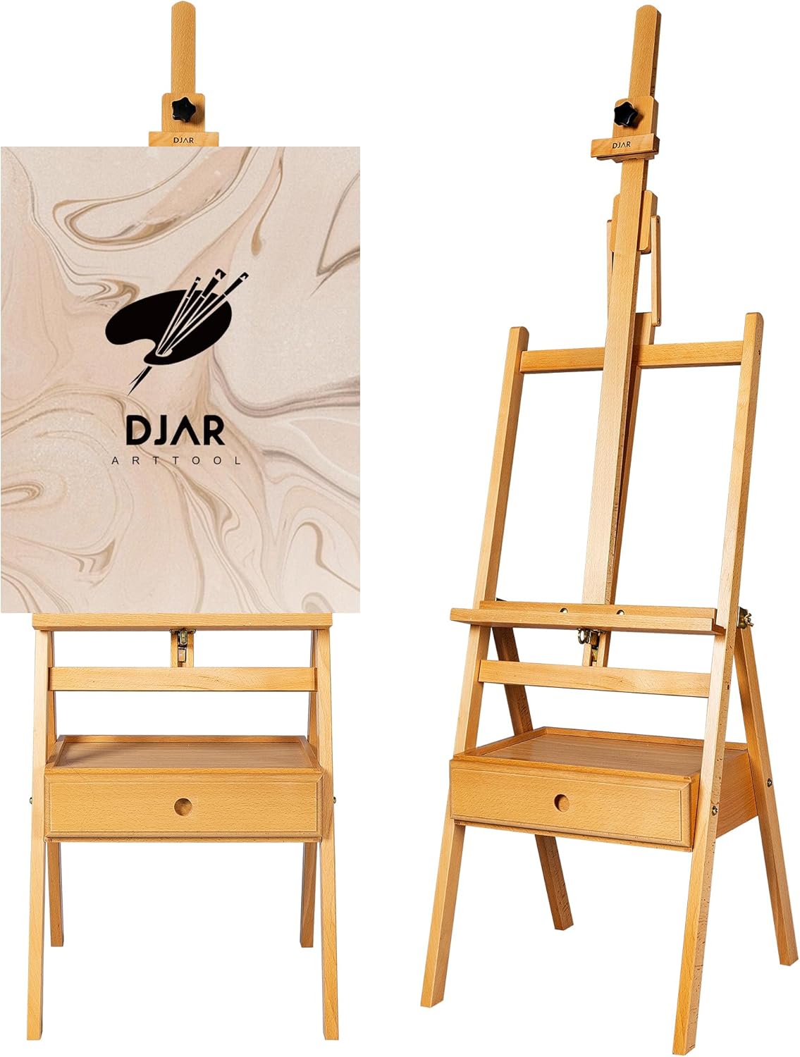 DJAR Large Art H-Frame Easel with Storage for Artists and Students