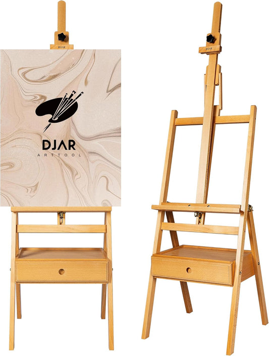 DJAR Large Art H-Frame Easel with Storage for Artists and Students