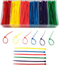 Small 4 in Multicolor Zip Cable Ties 480pcs - Color-Coded Utility