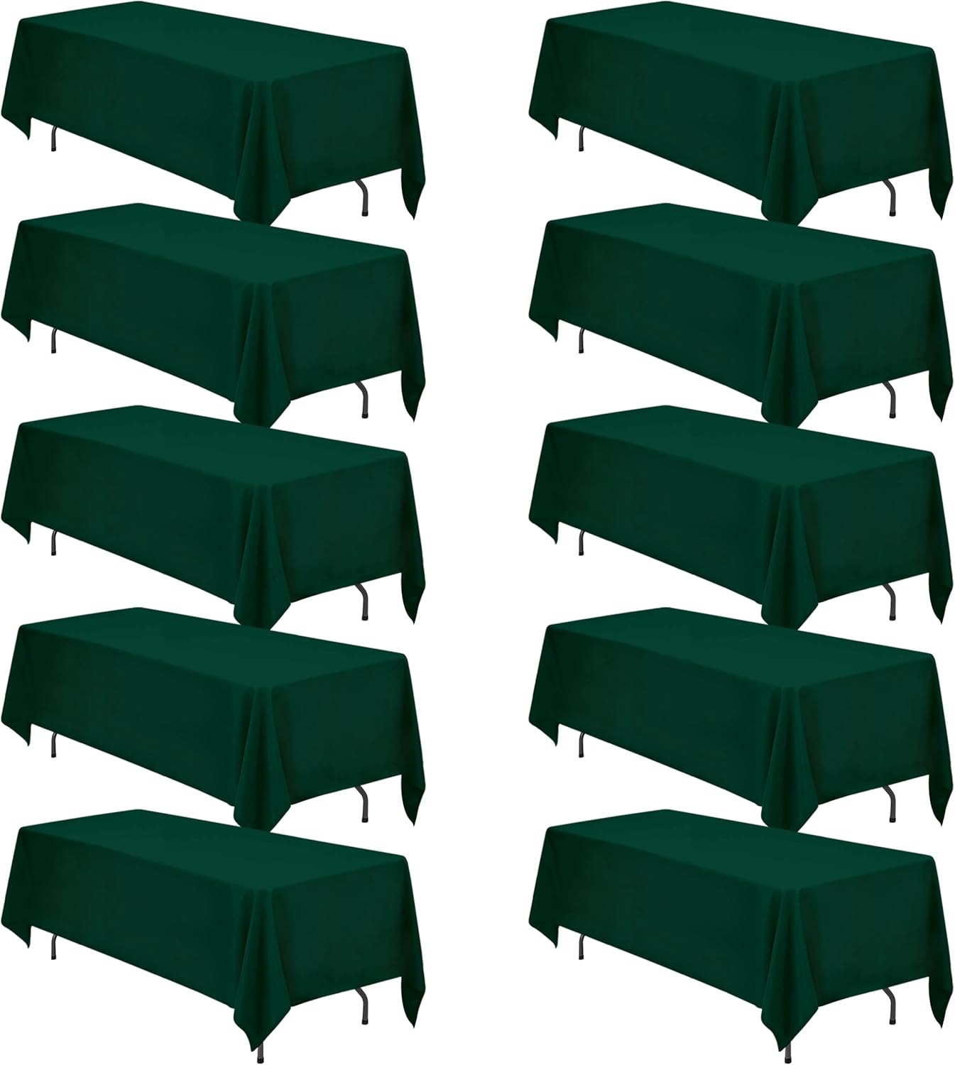 Hunter Green Tablecloths 10 Pack for 6ft or 8ft Tables