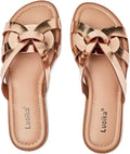 Wide Width Flat Slide Sandals for Women - Comfortable Summer Fit