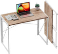 Foldable 31.5 in Portable Computer Desk - Oak Compact Foldaway