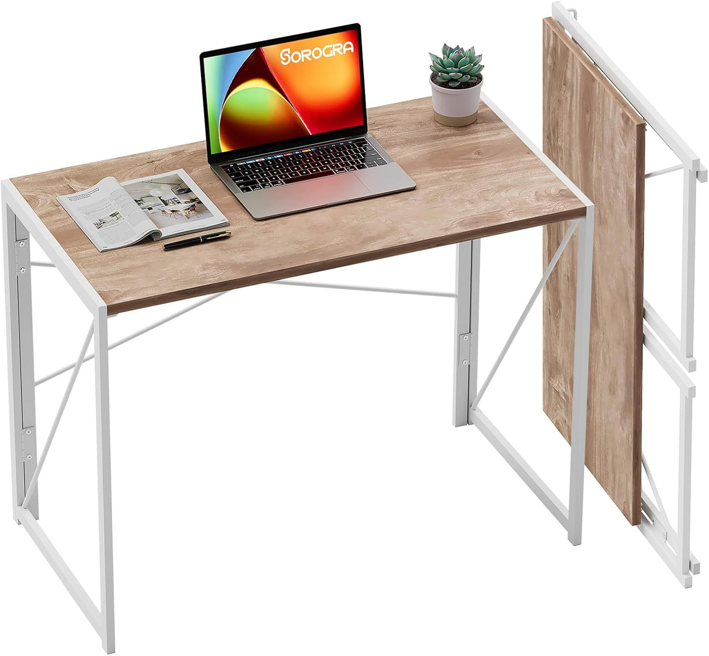 Coavas Folding Desk 31.5 inch Portable Computer Desk for Small Spaces