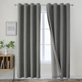 Joydeco Blackout Curtains 95 in Long 2 Panels - Room Darkening Linen