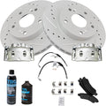 Front Brake Pad & Rotor Kit Slotted X Drilled Performance - Fits GM