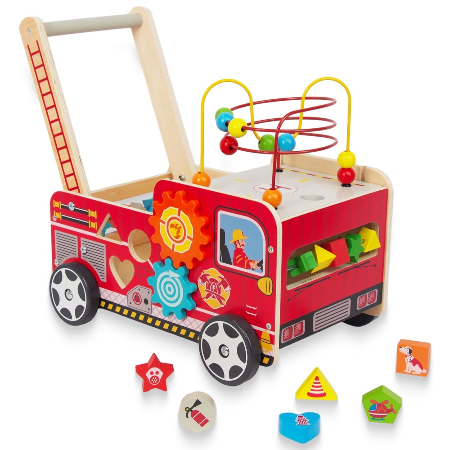 Wooden Baby Walker with Bead Maze - Motor Skills Development