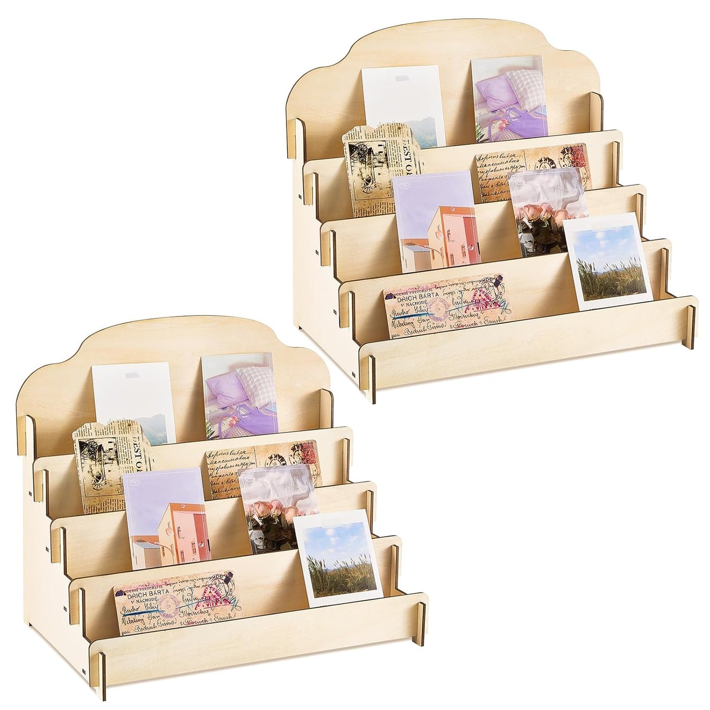 Barydat 2 Pcs 4 Tier Greeting Card Display Stand for Vendors
