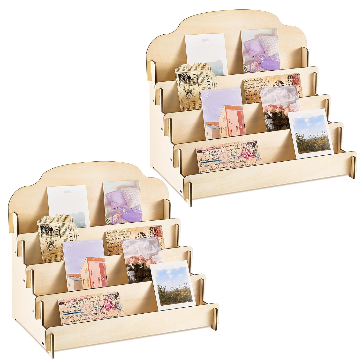 Barydat 2 Pcs 4 Tier Greeting Card Display Stand for Vendors